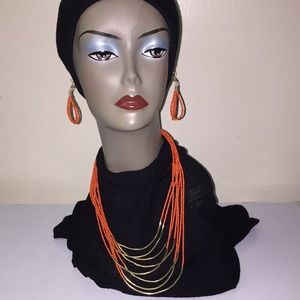 Living the GLEAM Orange Necklace Set